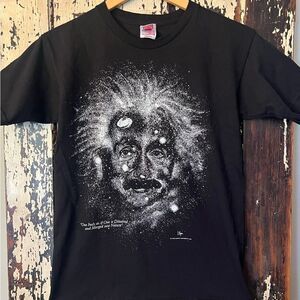 Bayside retro vintage reproduction Einstein cosmos T-shirt. Unisex size small.